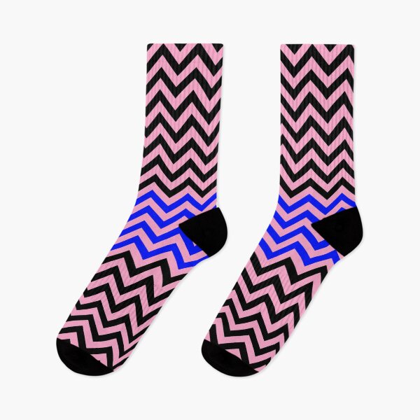 Item preview, Zig Zag black pink and blue Retro Mod pattern designed and sold by ModSupporters.