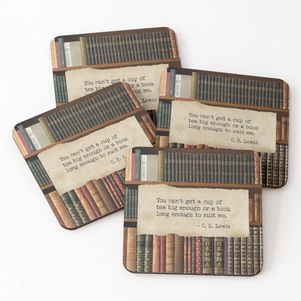 Item preview, Books - C S  Lewis quote - you can’t get a cup of tea big enough or a book long enough  designed and sold by Inktown.