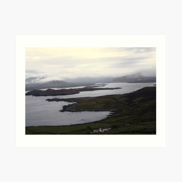 Item preview, Islands and house  with lights on at dusk designed and sold by rossbeighed.