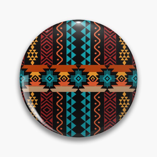 Item preview, Native American Tribal Symbols In Blacks, Blue, Orange Shades And Browns designed and sold by handsoftime2020.