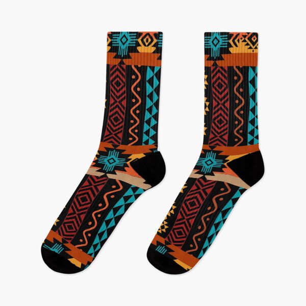 Item preview, Native American Tribal Symbols In Blacks, Blue, Orange Shades And Browns designed and sold by handsoftime2020.