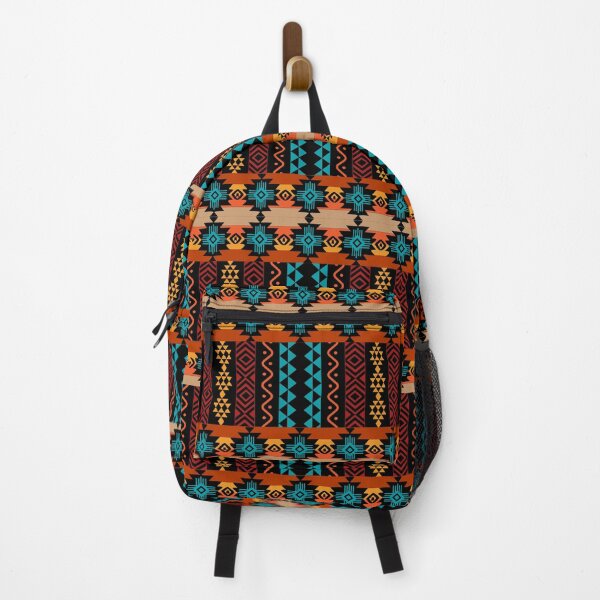 Item preview, Native American Tribal Symbols In Blacks, Blue, Orange Shades And Browns designed and sold by handsoftime2020.