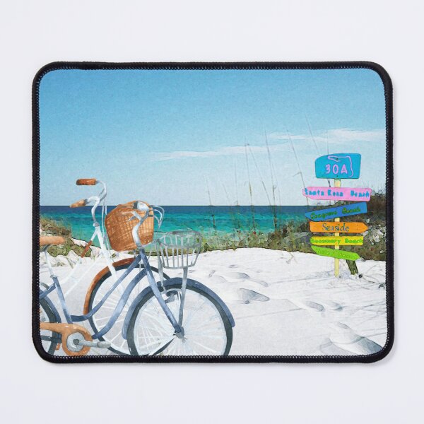 Item preview, 30A Florida, beach, bikes, watercolor, keepsake, vacation memory designed and sold by Purple Willows Designs.
