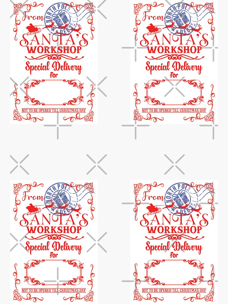 Christmas Mailing Label from Santa's Workshop (2 of 4) Sticker for Sale by  LDTreasures