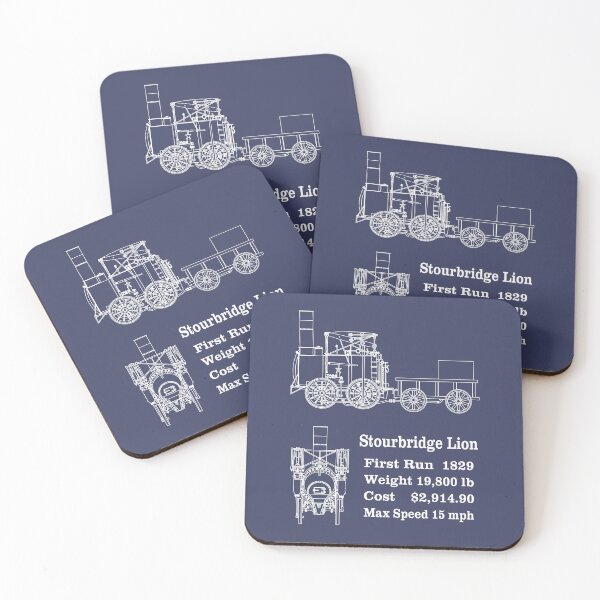 Item preview, Stourbridge Lion Steam Locomotive Blueprint Diagram Gift designed and sold by Maljonic.