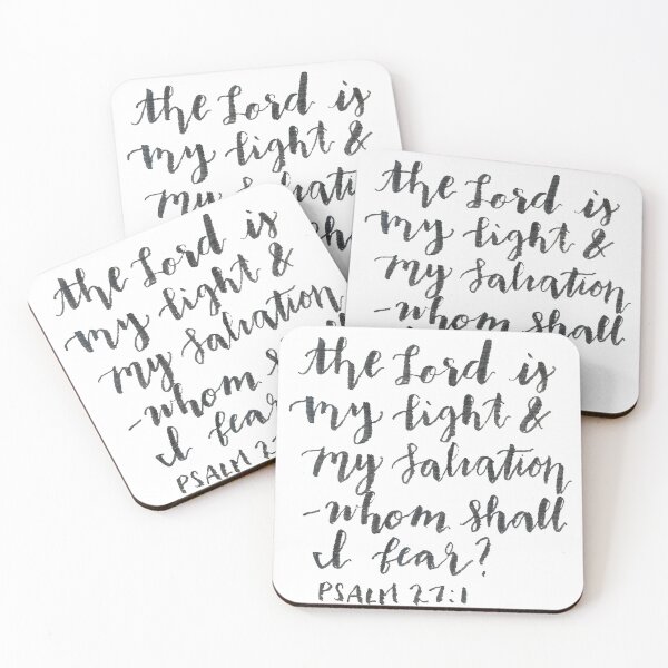Artikelvorschau, Von der Schrift inspiriertes Handlettering – Psalm 27:1 entworfen und verkauft von Hollis Shaner.