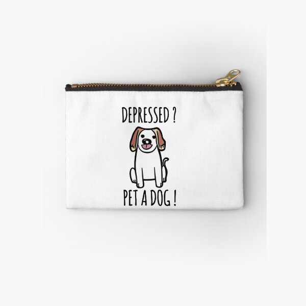 Item preview, Depressed ? Pet a Dog ! Funny Dog Quote designed and sold by EnzoVectorism.