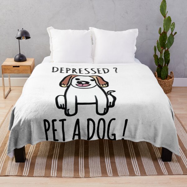 Item preview, Depressed ? Pet a Dog ! Funny Dog Quote designed and sold by EnzoVectorism.
