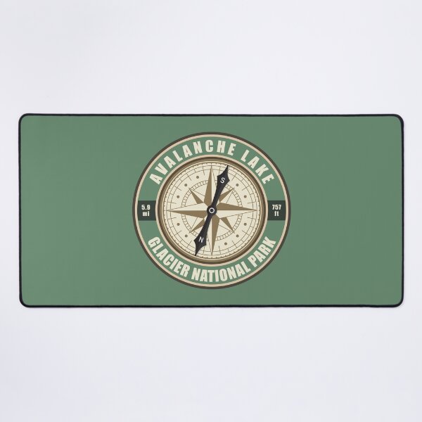 Item preview, Avalanche Lake Trail Montana Compass Hiking Badge designed and sold by KrisSidDesigns.