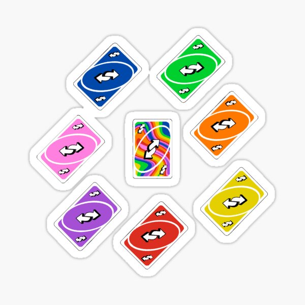 rainbow uno reverse card Sticker for Sale by mikaylabianchin