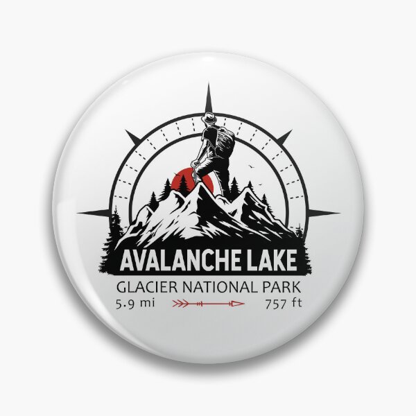 Item preview, Avalanche Lake Trail Montana Hiker Compass designed and sold by KrisSidDesigns.