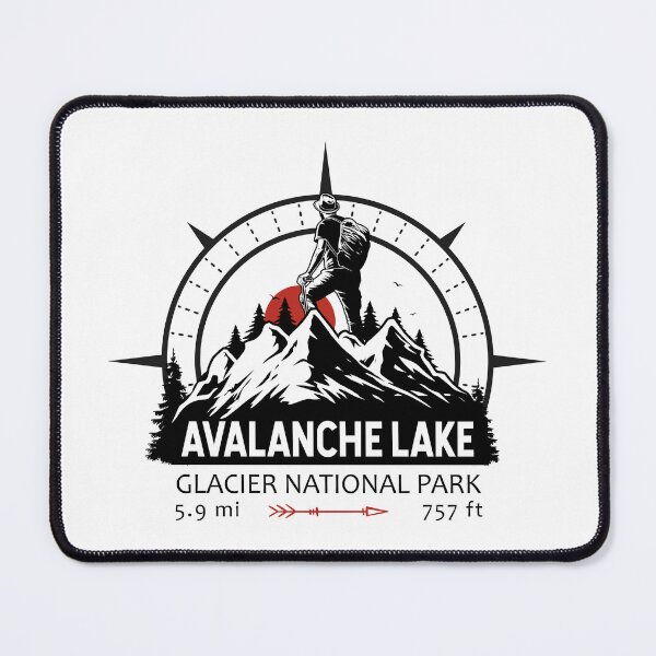 Item preview, Avalanche Lake Trail Montana Hiker Compass designed and sold by KrisSidDesigns.