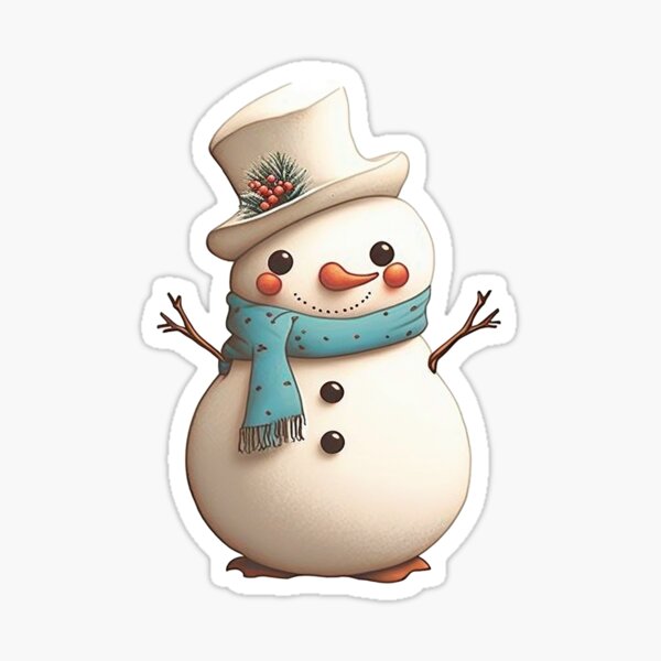 Cute Snowman - Snowman Christmas - Sticker