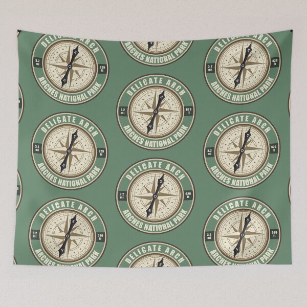 Item preview, Delicate Arch Trail Utah Compass Hiking Badge designed and sold by KrisSidDesigns.