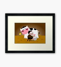 Milking Boy Framed Print