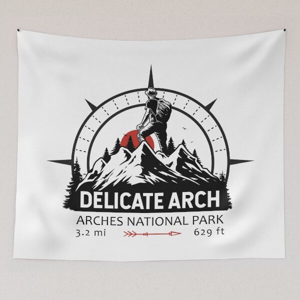 Item preview, Delicate Arch Trail Utah Hiker Compass designed and sold by KrisSidDesigns.