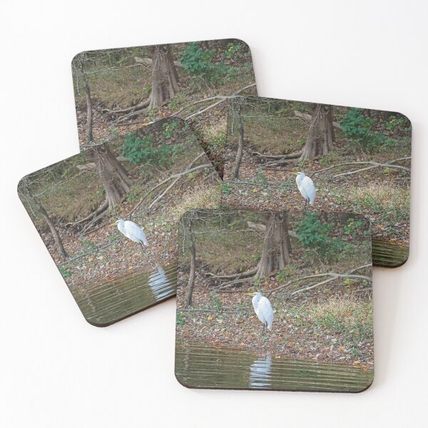 Item preview, Great Egret Hunched by Lakeside designed and sold by ShorelineImages.