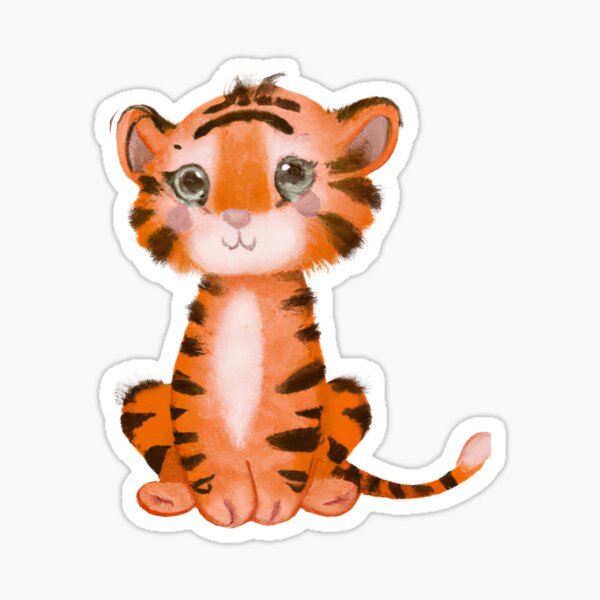 White Baby Tiger Sticker for Sale by Strivient