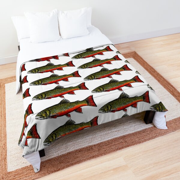 Brook Trout Comforter for Sale by Kathryn Shaw - Wildflies
