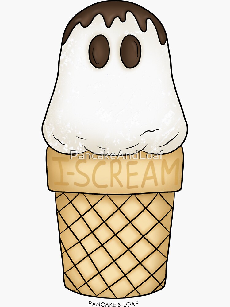 "IceScream! Ghost Ice Cream Cone" Sticker for Sale by PancakeAndLoaf