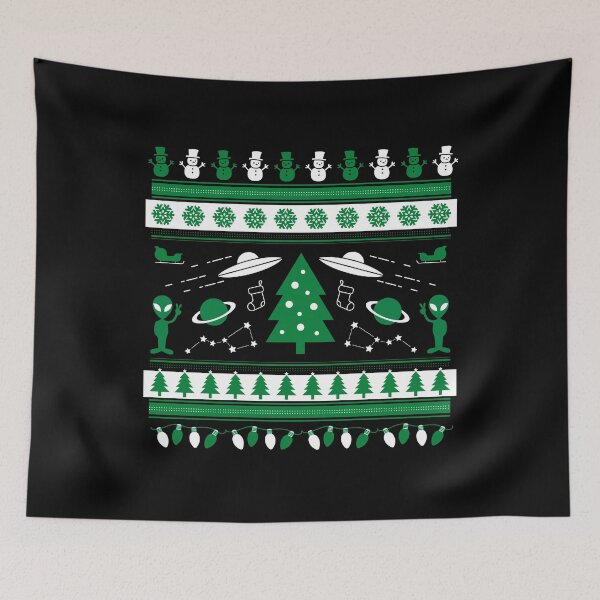 Item preview, UFO Ugly Christmas Sweater - Alien Ugly Sweater, Space Ugly Sweater, Extra Terrestrial Ugly Sweater, Universe Ugly Sweater designed and sold by jadedscientist.