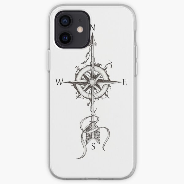 Compass with arrow iPhone Soft Case