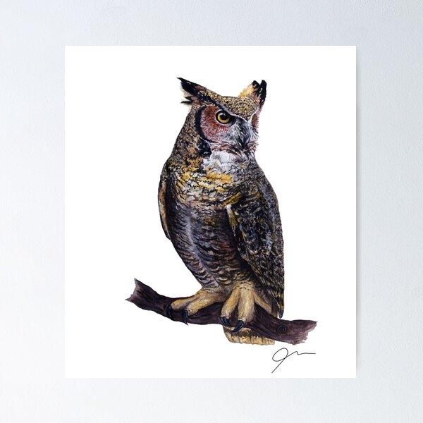Item preview, The Great Horn Owl designed and sold by JaraM.
