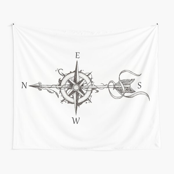 Compass with arrow Tapestry