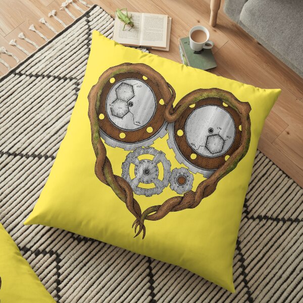 Chemistry of love: dopamine and serotonin formula (color version) Floor Pillow
