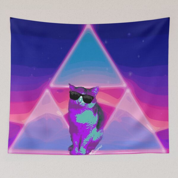 Item preview, vaporwave cat in sunglasses designed and sold by Cyberomiz.