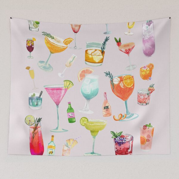 Item preview, Pretty Cocktail Art Collage  designed and sold by Femme Pastel Collective.
