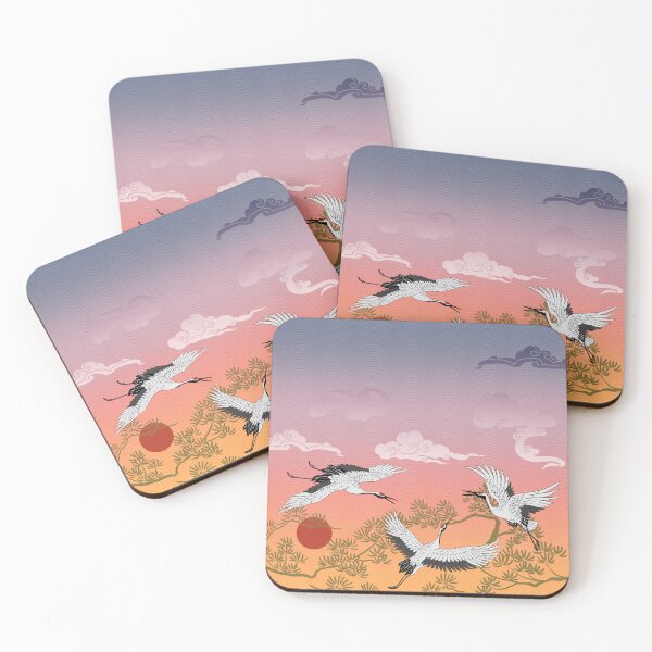 Item preview, Sunset Cranes designed and sold by Kuroi Kitsune Art.