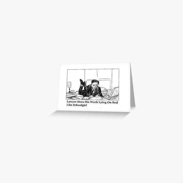 Item preview, Lawer does his work lying on bed like schoolgirl poster designed and sold by katel1313.