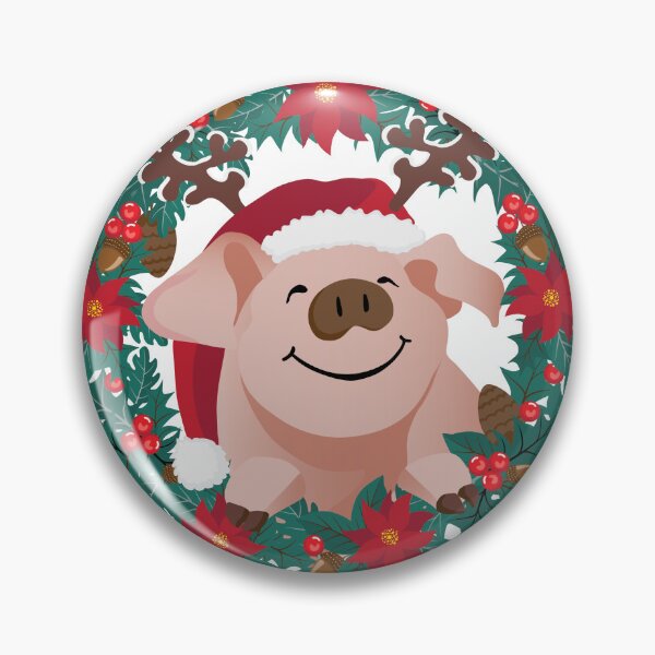 Item preview, HAPPY PIG IN CHRISTMAS WREATH designed and sold by Phanya-Style.
