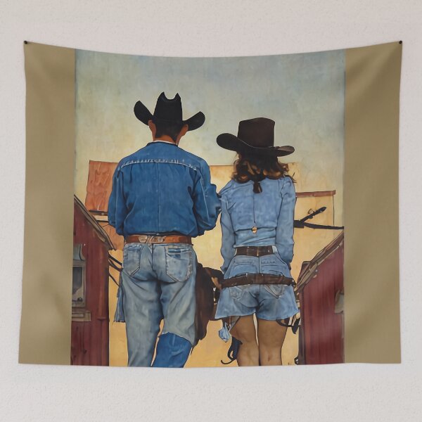 Item preview, Cowboy and Cowgirl Couple in the Old West designed and sold by No1Equestrian.