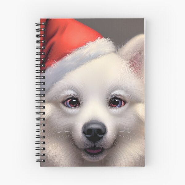 Item preview, Christmas American Eskimo Dog Wearing A Santa Hat designed and sold by ZenEverAI.
