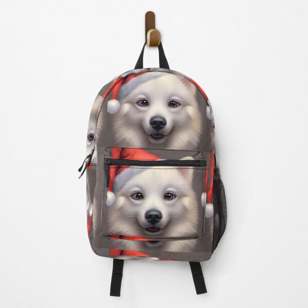 Item preview, Christmas American Eskimo Dog Wearing A Santa Hat designed and sold by ZenEverAI.