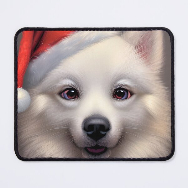 Item preview, Christmas American Eskimo Dog Wearing A Santa Hat designed and sold by ZenEverAI.
