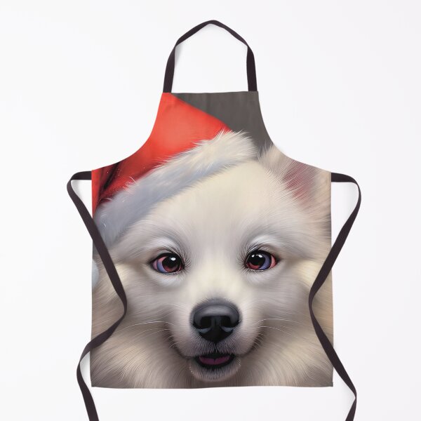Item preview, Christmas American Eskimo Dog Wearing A Santa Hat designed and sold by ZenEverAI.