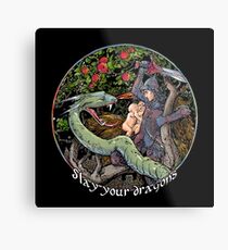 Tuez vos dragons. Cadeau pour les fans de Jordan B. Peterson Impression métallique