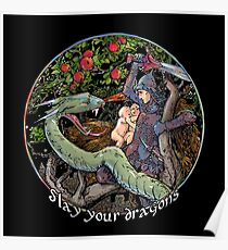 Töte deine Drachen. Geschenk für Jordan B. Peterson Fans Poster
