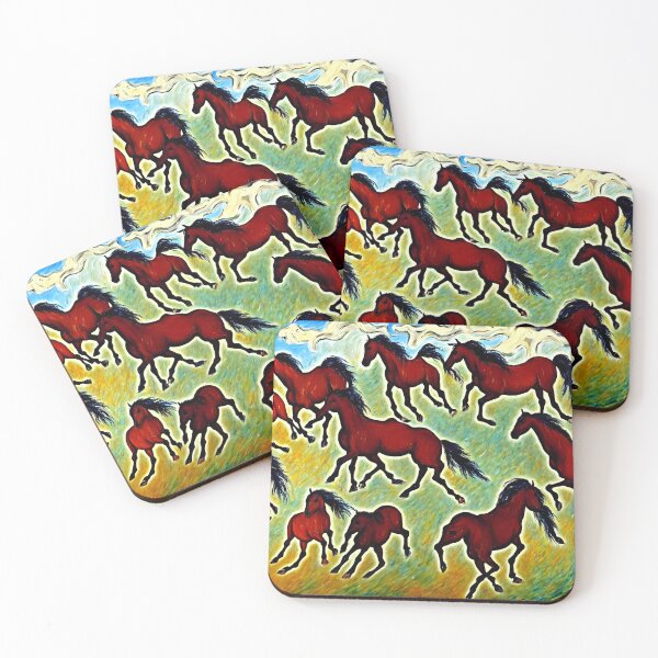 Item preview, horses running in a field designed and sold by David-Howells.