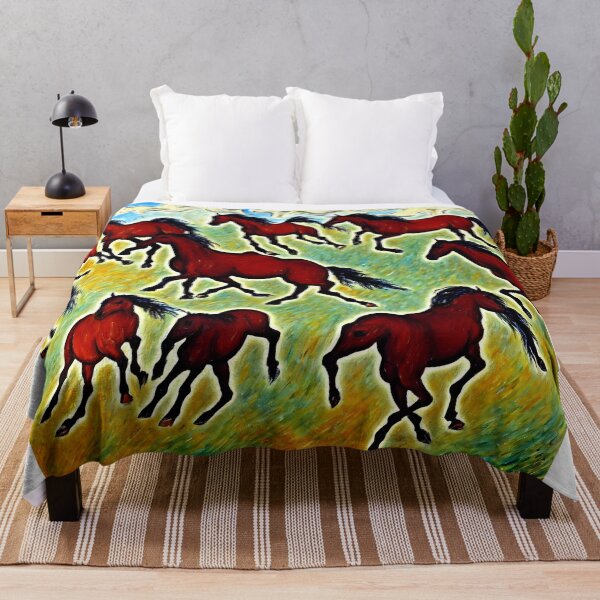 Item preview, horses running in a field designed and sold by David-Howells.