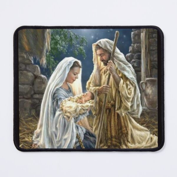 Item preview, Mary Joseph And Baby Jesus Starry Night designed and sold by Rowena Jones.