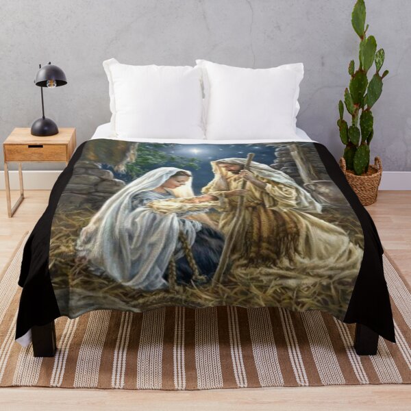 Item preview, Mary Joseph And Baby Jesus Starry Night designed and sold by Rowena Jones.