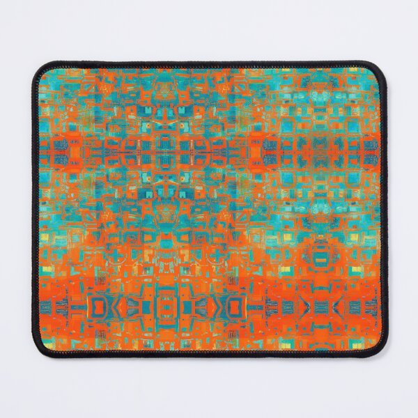 Item preview, Hint of Hieroglyph Kaleidoscopic Seamless Pattern Orange and Teal designed and sold by Reconocer.