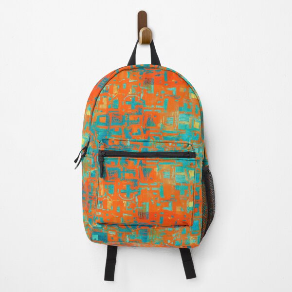 Item preview, Hint of Hieroglyph Kaleidoscopic Seamless Pattern Orange and Teal designed and sold by Reconocer.