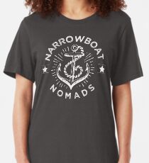 Narrowboat Nomads-Canals-Cruising Slim Fit T-Shirt