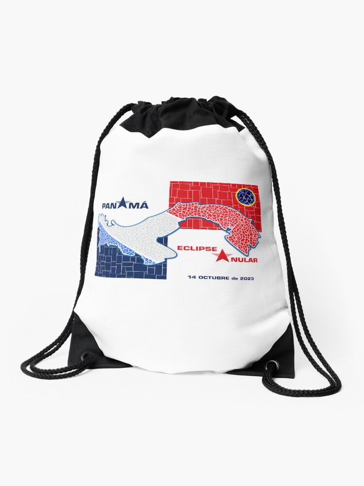 Thumbnail 1 of 3, Drawstring Bag, Panama Annular Eclipse 2023 designed and sold by Eclipse2024.