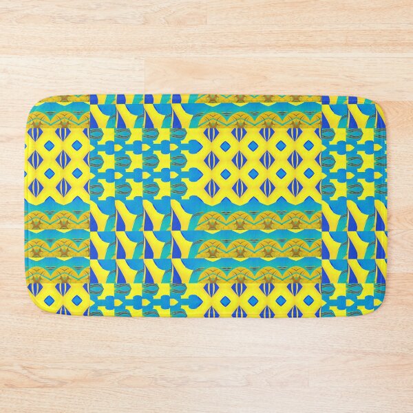 Item preview, Yellow and Blue Abstract Tiles Pattern designed and sold by pinkal.